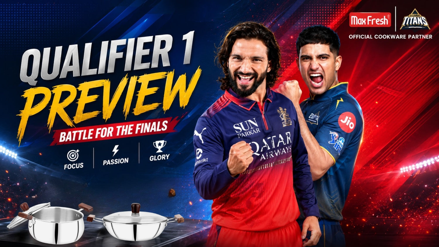GT vs RCB IPL 2026 Qualifier 1 Preview | Maxfresh Cookware