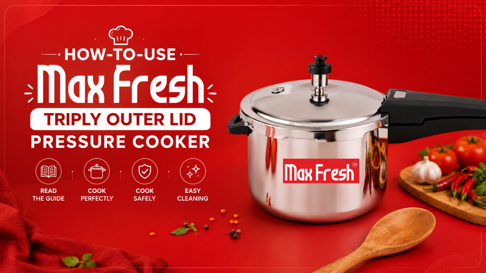 How to Use MaxFresh Triply Outer Lid Pressure Cooker | 3 Litre Stainless Steel Guide