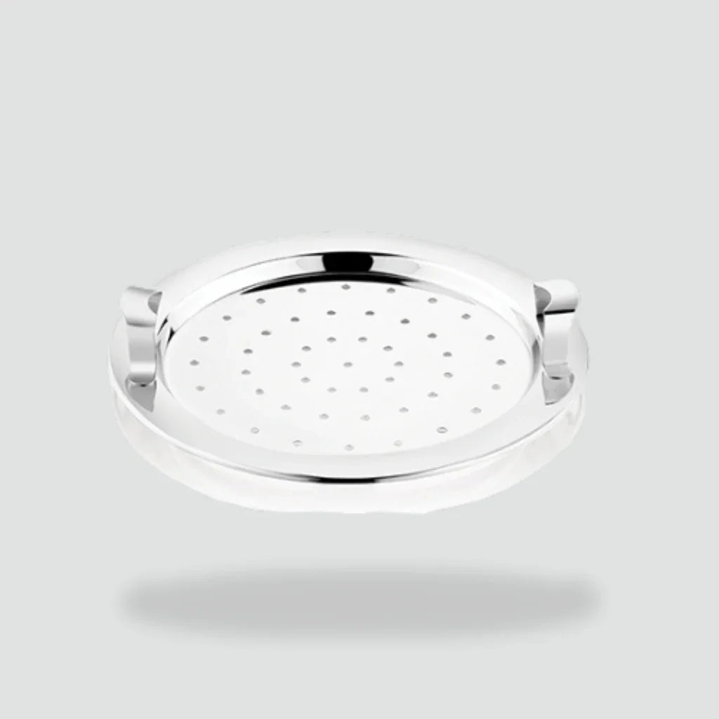 Stainless steel steamer plate with handles, perforated for multi kadai cookware