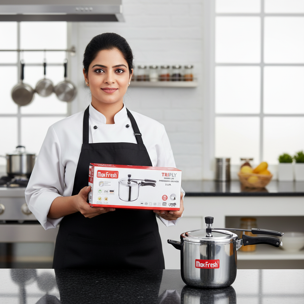 MaxFresh Triply Inner Lid Straight Pressure Cooker