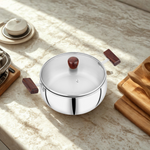 Load image into Gallery viewer, Maxfresh Triply Handi with Glass Lid
