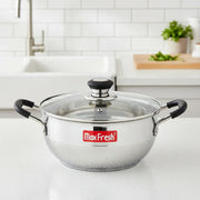 Maxfresh Mini Multi Kadai with Glass Lid – 5 Plates Sandwich Bottom