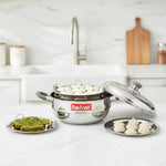 Load image into Gallery viewer, Maxfresh Multi Kadai (Sandwich Bottom) can use 2 plates at a time(5 in 1)
