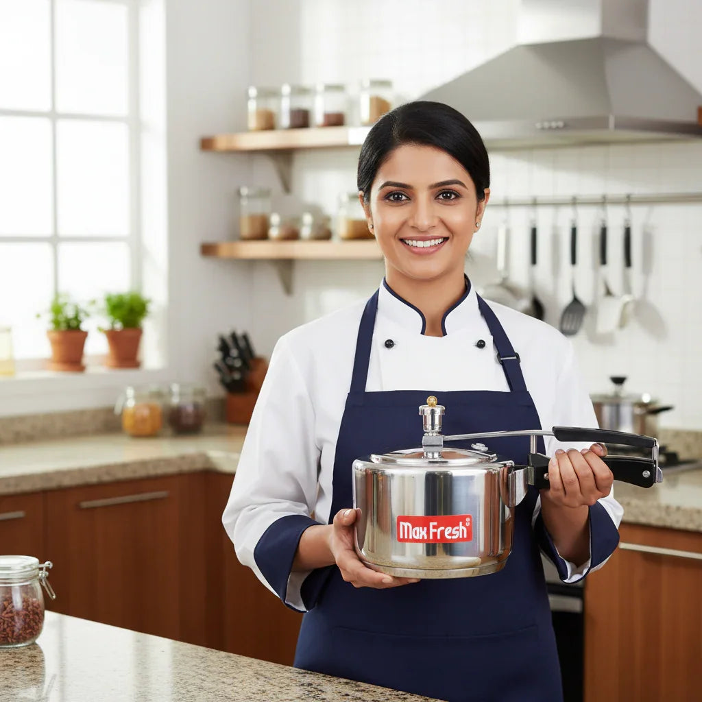 Maxfresh Stainless Steel Inner Lid Straight Pressure Cooker