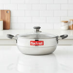 Load image into Gallery viewer, Maxfresh Triply Multi Kadai with Glass Lid 6 Plate in 1
