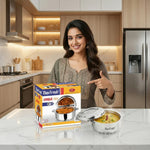 Load image into Gallery viewer, Smiling woman in traditional dress pointing at Max Fresh stainless steel hot pot with food on kitchen counter